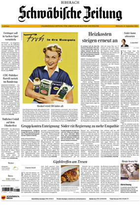 Cover of Schwabische Zeitung (Biberach)