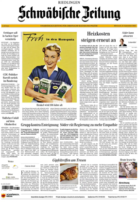 Cover of Schwabische Zeitung (Riedlingen)