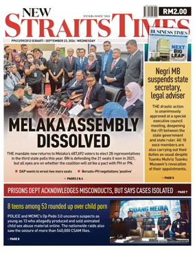 Cover of New Straits Times