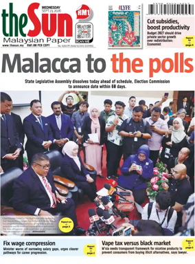 Cover of The Sun (Malaysia)