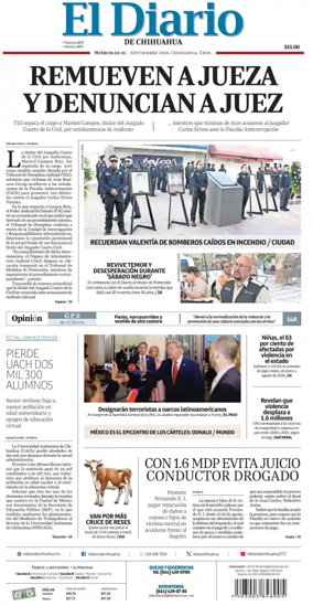 Cover of El Diario de Chihuahua