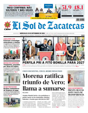 Cover of El Sol de Zacatecas