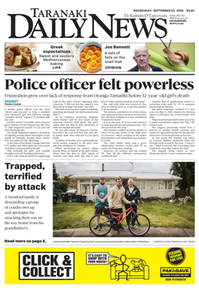 Cover of Taranaki Daily News