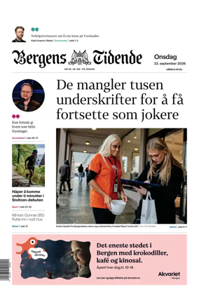 Cover of Bergens Tidende
