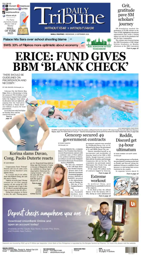 Cover of Daily Tribune (Philippines)