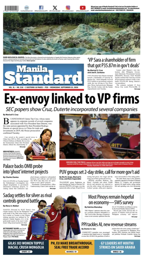 Cover of Manila Standard