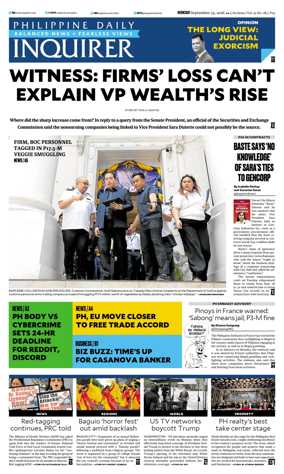 Cover of Philippine Daily Inquirer