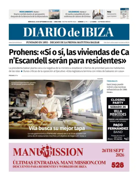 Cover of Diario de Ibiza