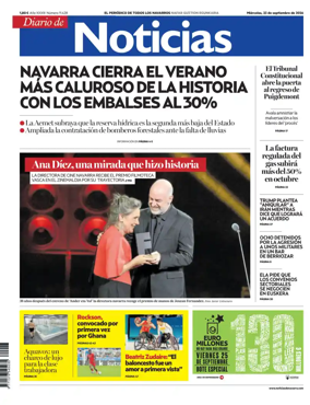 Cover of Diario de Noticias (Spain)