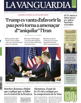 Cover of La Vanguardia (Catalonia - 1st edition)