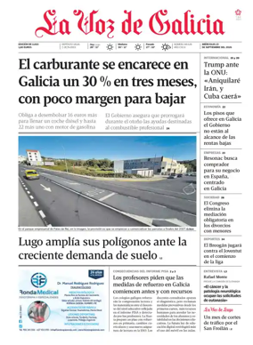 Cover of La Voz de Galicia (Lugo)