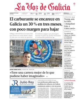 Cover of La Voz de Galicia (Pontevedra)