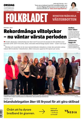 Cover of Folkbladet Vasterbotten