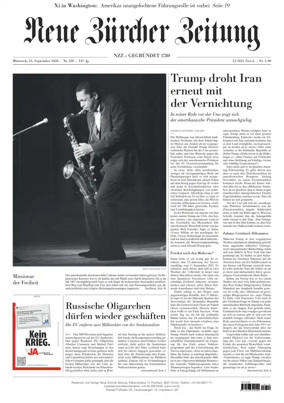 Cover of Neue Zurcher Zeitung