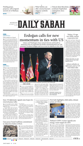 Cover of Daily Sabah (Turkey)