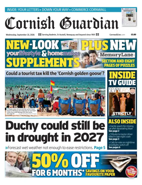 Cover of Cornish Guardian (Newquay & the North Coast)