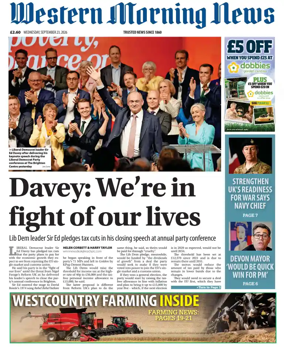 Cover of Western Morning News