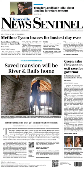 Cover of Knoxville News Sentinel