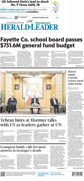 Cover of Lexington Herald-Leader