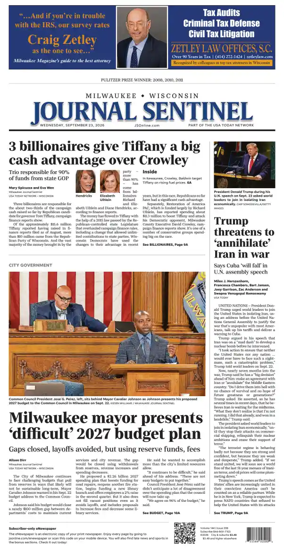 Cover of Milwaukee Journal Sentinel
