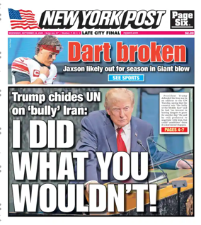 Cover of New York Post