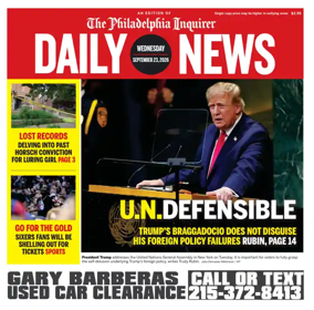 Cover of Philadelphia Daily News