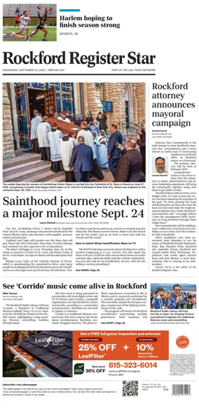 Cover of Rockford Register Star