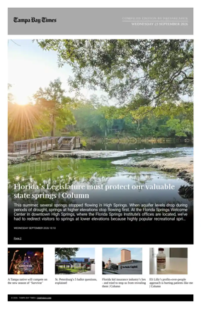 Cover of Tampa Bay Times TFP