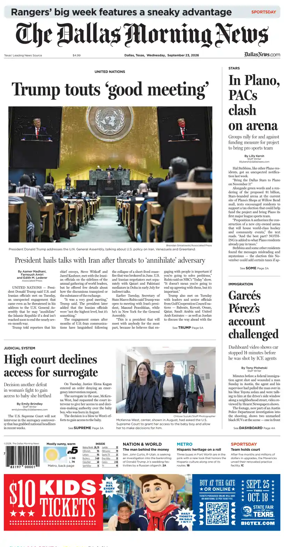 Cover of The Dallas Morning News