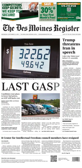 Cover of The Des Moines Register