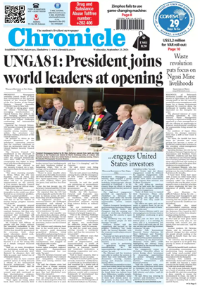 Cover of Chronicle (Zimbabwe)