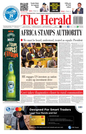 Cover of The Herald (Zimbabwe)