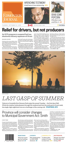Cover of Edmonton Journal