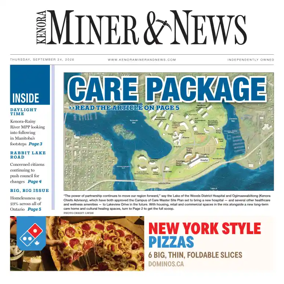 Cover of Kenora Daily Miner and News