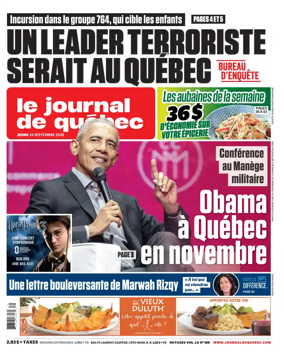Cover of Le Journal de Quebec