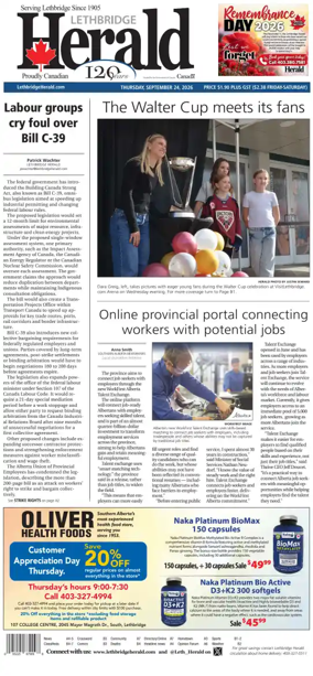 Cover of Lethbridge Herald