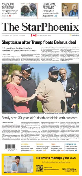 Cover of Saskatoon StarPhoenix