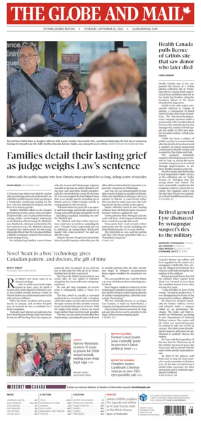 Cover of The Globe and Mail (Ottawa/Quebec Edition)