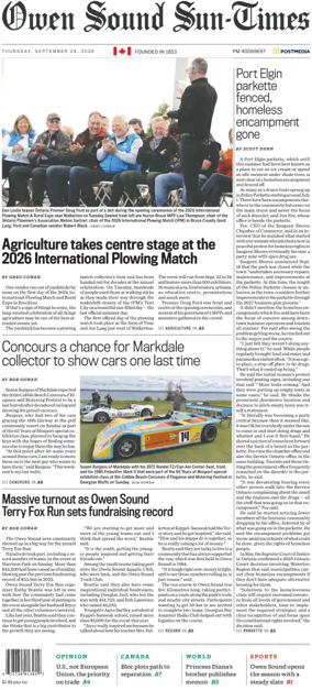 Cover of The Sun Times (Owen Sound)