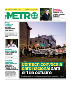 Cover of Publimetro Chile