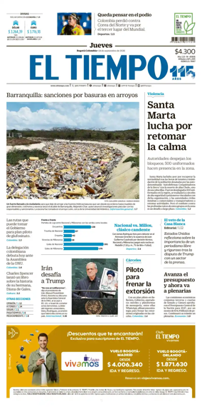Cover of El Tiempo (Bogota)