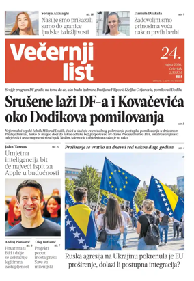 Cover of Vecernji list BiH