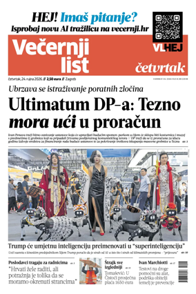 Cover of Vecernji list - Zagreb