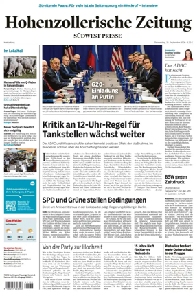 Cover of Hohenzollerische Zeitung