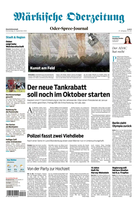 Cover of Markische Oderzeitung Eisenhuttenstadt