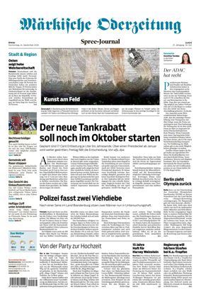 Cover of Markische Oderzeitung Erkner