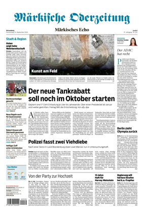 Cover of Markische Oderzeitung Strausberg