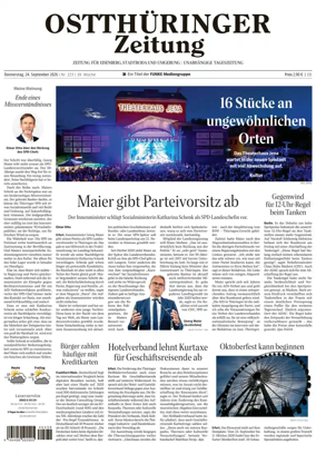 Cover of Ostthuringer Zeitung (Saale-Holzland-Kreis)