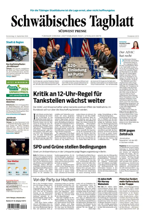 Cover of Schwabisches Tagblatt - Tubinger Chronik