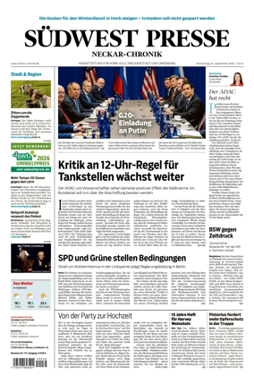 Cover of SUDWEST PRESSE - Neckar-Chronik